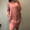 Šaty klasik dlouhý rukáv dámské (XL/XXL ONE SIZE) ITALSKá MóDA IM321410/DR