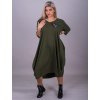 Šaty dlouhé dlouhý rukáv dámské nadrozměr (2XL/4XL ONE SIZE) TURECKÁ MÓDA IMLI21005/DR (Velikost 3XL/4XL, Barva Černá)