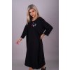 Šaty dlouhé dlouhý rukáv dámské nadrozměr (2XL/4XL ONE SIZE) TURECKÁ MÓDA IMLI21005/DR (Velikost 3XL/4XL, Barva Černá)