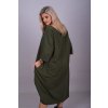 Šaty dlouhé dlouhý rukáv dámské nadrozměr (2XL/4XL ONE SIZE) TURECKÁ MÓDA IMLI21005/DR (Velikost 3XL/4XL, Barva Černá)