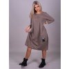 Šaty dlouhý rukáv dámské nadrozměr (XL/2XL ONE SIZE) TURECKÁ MÓDA IMLI21017/DR (Velikost 2XL/3XL, Barva Černá)