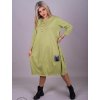 Šaty dlouhý rukáv dámské nadrozměr (XL/2XL ONE SIZE) TURECKÁ MÓDA IMLI21017/DR (Velikost 2XL/3XL, Barva Černá)
