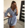 Šaty letní carmen přes ramena dlouhý rukáv dámské (S/M ONE SIZE) ITALSKÁ MÓDA IMWK21306/DR (Velikost S/M/L, Barva bílá)