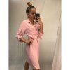 Šaty elegantní dlouhé košilové dlouhý rukáv dámské (UNI S/L) ITALSKÁ MÓDA IMWG21063/DR (Velikost S/M/L, Barva Černá)