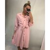Šaty elegantní dlouhé košilové dlouhý rukáv dámské (UNI S/L) ITALSKÁ MÓDA IMWG21063/DR (Velikost S/M/L, Barva Černá)