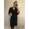 Šaty elegantní dlouhé košilové dlouhý rukáv dámské (UNI S/L) ITALSKÁ MÓDA IMWG21063/DR (Velikost S/M/L, Barva Černá)