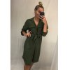 Šaty elegantní dlouhé košilové dlouhý rukáv dámské (UNI S/L) ITALSKÁ MÓDA IMWG21063/DR (Velikost S/M/L, Barva Černá)