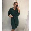 Šaty elegantní dlouhé košilové dlouhý rukáv dámské (UNI S/L) ITALSKÁ MÓDA IMWG21063/DR (Velikost S/M/L, Barva Černá)