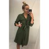 Šaty elegantní dlouhé košilové dlouhý rukáv dámské (UNI S/L) ITALSKÁ MÓDA IMWG21063/DR (Velikost S/M/L, Barva Černá)