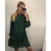 Šaty elegantní košilové dlouhý rukáv dámské (S/M ONE SIZE) ITALSKÁ MÓDA IMWK21395/DR (Velikost S/M/L, Barva zelená khaki)
