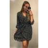 Šaty elegantní dlouhý rukáv dámské (UNI S/L) ITALSKÁ MÓDA IMWD21250/DR (Velikost S/M/L, Barva Černá)