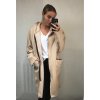 Mikina prodloužená s kapucí  na zip dlouhý rukáv dámské (L/XL ONE SIZE) ITALSKÁ MÓDA IMWT21268/DR (Velikost S/M/L, Barva béžová)