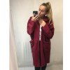 Mikina prodloužená s kapucí  na zip dlouhý rukáv dámské (L/XL ONE SIZE) ITALSKÁ MÓDA IMWT21268/DR (Velikost S/M/L, Barva béžová)