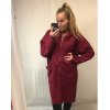 Mikina prodloužená s kapucí  na zip dlouhý rukáv dámské (L/XL ONE SIZE) ITALSKÁ MÓDA IMWT21268/DR (Velikost S/M/L, Barva béžová)