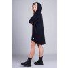Šaty mikinové s kapucí na zip dlouhý rukáv dámské nadrozměr (3XL/4XLONE SIZE) TURECKÁ MÓDA IMLI21034/DR (Velikost 3XL/4XL, Barva Černá)