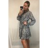 Šaty elegantní dlouhý rukáv dámské leopard(S/M ONE SIZE) ITALSKÁ MÓDA IMWK21300/DR