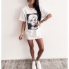 Šaty volnočasové oversize krátký rukáv dámské (S/M/L ONE SIZE) ITALSKÁ MÓDA IMWG215619/DR (Velikost S/M/L, Barva bílá)