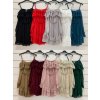 Šaty šifonové letní carmen na ramínka dámské (S/M ONE SIZE) ITALSKÁ MÓDA IMWY21736/DR (Velikost S/M/L, Barva růžová světlá)