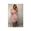 Šaty šifonové letní carmen na ramínka dámské (S/M ONE SIZE) ITALSKÁ MÓDA IMWY21736/DR (Velikost S/M/L, Barva růžová světlá)