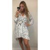 Šaty dlouhý rukáv dámské puntík (S/M ONE SIZE) ITALSKÁ MÓDA IMWE216774/DR (Velikost S/M/L, Barva puntík)