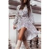 Šaty dlouhý rukáv dámské puntík (S/M ONE SIZE) ITALSKÁ MÓDA IMWE216774/DR (Velikost S/M/L, Barva puntík)