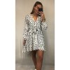 Šaty dlouhý rukáv dámské puntík (S/M ONE SIZE) ITALSKÁ MÓDA IMWE216774/DR (Velikost S/M/L, Barva puntík)