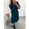 Šaty dlouhé košilové dlouhý rukáv dámské (S/M ONE SIZE) ITALSKÁ MÓDA IMWM216766/DR (Velikost S/M/L, Barva tyrkysová)