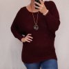Svetr oversize pletený netopýří dlouhý rukáv s přívěškem dámský (L/XL ONE SIZE) ITALSKá MODA IM321535/DR