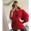 Svetr oversize pletený netopýří dlouhý rukáv s přívěškem dámský (L/XL ONE SIZE) ITALSKá MODA IM321535/DR