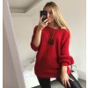 Svetr oversize pletený netopýří dlouhý rukáv s přívěškem dámský (L/XL ONE SIZE) ITALSKá MODA IM321535/DR