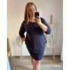 Šaty klasik 3/4 rukáv dámské nadrozměr (2XL/3XL/4XL) ITALSKÁ MÓDA IM321245/DUR (Velikost 2XL/3XL, Barva Černá)