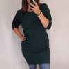 Šaty klasik 3/4 rukáv dámské nadrozměr (2XL/3XL/4XL) ITALSKÁ MÓDA IM321245/DUR (Velikost 2XL/3XL, Barva Černá)