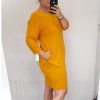 Šaty klasik 3/4 rukáv dámské nadrozměr (2XL/3XL/4XL) ITALSKÁ MÓDA IM321245/DUR (Velikost 2XL/3XL, Barva Černá)