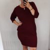 Šaty klasik 3/4 rukáv dámské nadrozměr (2XL/3XL/4XL) ITALSKÁ MÓDA IM321245/DUR (Velikost 2XL/3XL, Barva Černá)