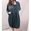 Šaty sametové dlouhý rukáv dámské nadrozměr (4XL/5XL ONE SIZE) ITALSKÁ MÓDA IMWQ21187/DR (Velikost 5XL, Barva Černá)