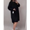 Šaty sametové dlouhý rukáv dámské nadrozměr (4XL/5XL ONE SIZE) ITALSKÁ MÓDA IMWQ21187/DR (Velikost 5XL, Barva Černá)