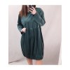 Šaty sametové dlouhý rukáv dámské nadrozměr (4XL/5XL ONE SIZE) ITALSKÁ MÓDA IMWQ21187/DR (Velikost 5XL, Barva Černá)