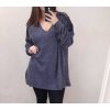 Tunika teplá dlouhý rukáv dámská nadrozměr (3XL/4XL ONE SIZE) ITALSKÁ MÓDA IMWQ21155/DR (Velikost 3XL/4XL, Barva modrá)