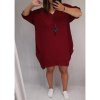Šaty dlouhý rukáv s příveskem dámské nadrozměr (2XL/3XL ONE SIZE) ITALSKÁ MÓDA IMWQ2190862/DR (Velikost 2XL/3XL, Barva Černá)