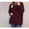 Svetr teplý oversize dlouhý rukáv dámský (XL/3XL ONE SIZE) ITALSKÁ MÓDA IMWA217017 (Velikost 2XL/3XL, Barva Černá)