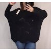 Svetr teplý oversize dlouhý rukáv dámský (XL/3XL ONE SIZE) ITALSKÁ MÓDA IMWA217017 (Velikost 2XL/3XL, Barva Černá)
