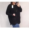 Svetr teplý oversize dlouhý rukáv dámský (XL/3XL ONE SIZE) ITALSKÁ MÓDA IMWA217017 (Velikost 2XL/3XL, Barva Černá)