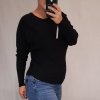Svetr tenký netopýří dlouhý rukáv dámský (M/L ONE SIZE) ITALSKÁ MÓDA IMW21247/DR (Velikost M/L, Barva Černá)