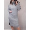 Šaty pletené s rolákem dlouhý rukáv dámský nadrozměr (XL/2XL ONE SIZE) ITALSKÁ MÓDA IM821027 (Velikost XL/2XL, Barva Černá)