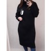 Šaty pletené s rolákem dlouhý rukáv dámský nadrozměr (XL/2XL ONE SIZE) ITALSKÁ MÓDA IM821027 (Velikost XL/2XL, Barva Černá)