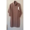 Šaty pletené s rolákem dlouhý rukáv dámský nadrozměr (XL/2XL ONE SIZE) ITALSKÁ MÓDA IM821027 (Velikost XL/2XL, Barva Černá)