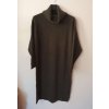 Šaty pletené s rolákem dlouhý rukáv dámský nadrozměr (XL/2XL ONE SIZE) ITALSKÁ MÓDA IM821027 (Velikost XL/2XL, Barva Černá)