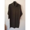Šaty pletené s rolákem dlouhý rukáv dámský nadrozměr (XL/2XL ONE SIZE) ITALSKÁ MÓDA IM821027 (Velikost XL/2XL, Barva Černá)