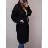Cardigan pletený dlouhý rukáv dámský nadrozměr (2XL/3XL ONE SIZE) ITALSKÁ MÓDA IM821026 (Barva Černá)