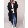Cardigan pletený dlouhý rukáv dámský nadrozměr (2XL/3XL ONE SIZE) ITALSKÁ MÓDA IM821026 (Barva Černá)